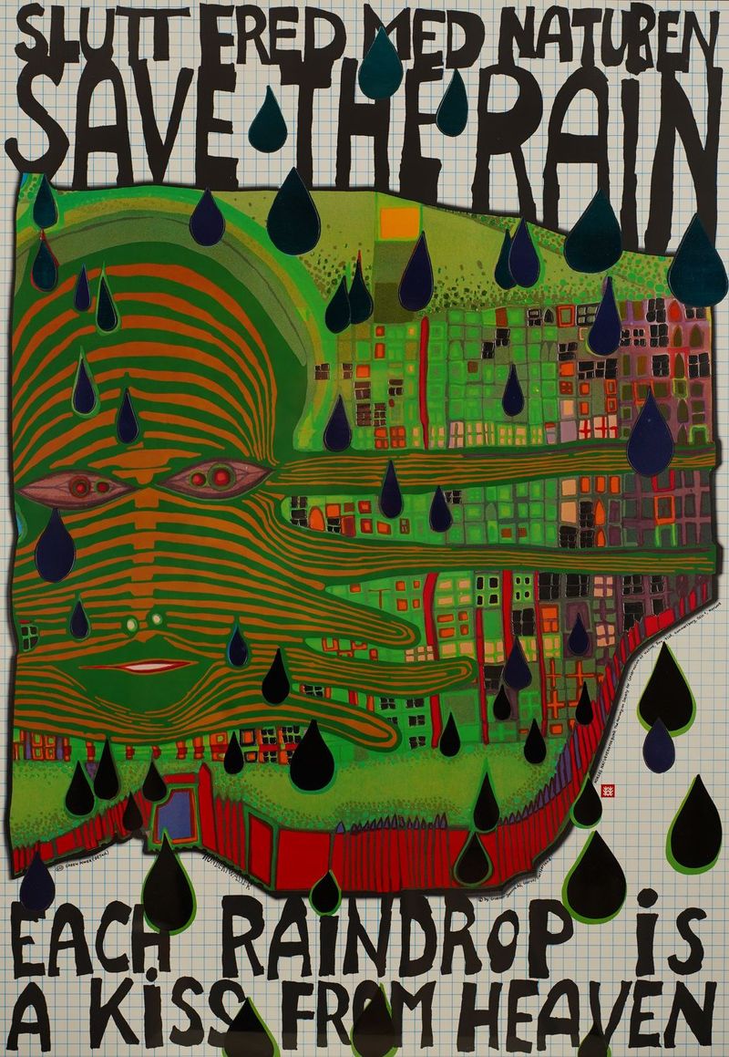 Friedensreich Hundertwasser: Save the rain - each raindrop is a kiss from heaven, 1983 © 2026 Gruener Janura AG, Glarus